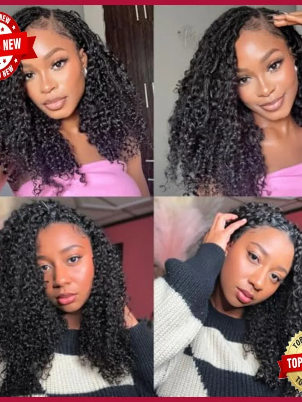 Human Hair Crochet Extensions 18in Pre-Separated Curly for Braiding Twist